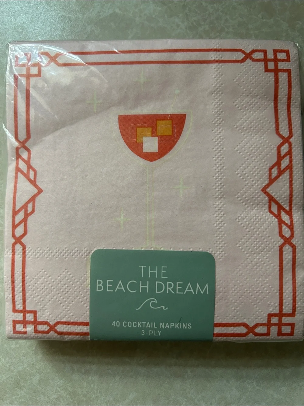 Free w/bundle or purchase new the beach dream 40 piece cocktail napkins 3-ply
